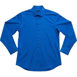 Van‎ Heusen Studio Slim Fit Stretch Long Sleeve Dress Shirt Blue Men's 18 34/35